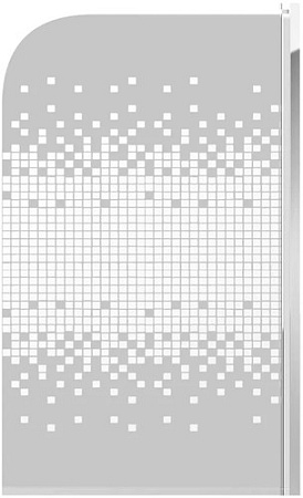 Стеклянная шторка для ванны Teymi Solli Mosaic 85x140 T00203 (прозрачное стекло/хром)