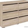 Комод Кортекс-мебель Бари 120 6ш (дуб сонома/дуб сонома/береза)