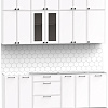 Готовая кухня Интермебель Лион-7 2.2м без столешницы (белый софт)