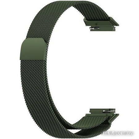 Браслет Rumi Milanese loop металлический для Huawei Band 7 (темно-зеленый)