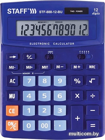 Бухгалтерский калькулятор Staff STF-888-12-BU 250455