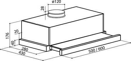 Кухонная вытяжка LEX Hubble 2М 600 (нержавеющая сталь)