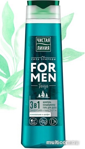 Гель Чистая линия 3 в 1 Энергия+Чистота для мужчин 400 мл