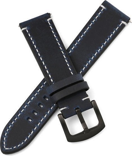 Ремешок Rumi кожаный Leather GT3 22 мм (океанский синий)