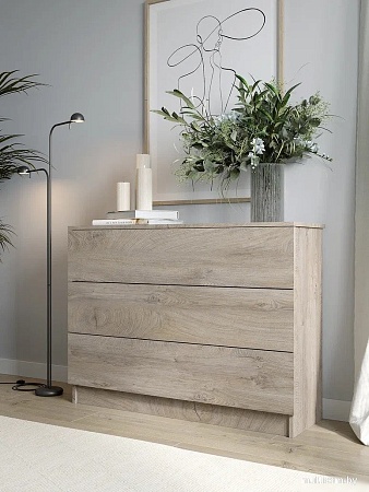 Комод Горизонт Нео 1050 3 ящика (дуб эндгрейн)
