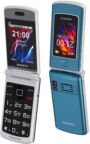 Телефон Maxvi E28 (голубой)
