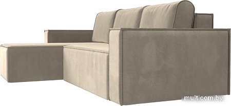Угловой диван Mebelico Куба угловой 108651 (левый, БНП, микровельвет, бежевый)
