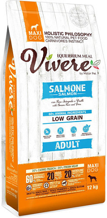 Сухой корм для собак Vivere Maxi Adult Salmon (для взрослых крупных пород с лососем) 12 кг