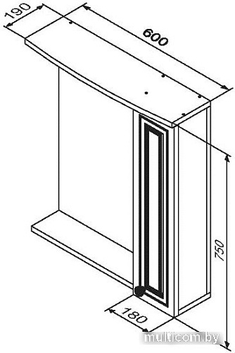 AM.PM Шкаф с зеркалом Palace One 60 M41MPR0601WG (правый,белый глянец)