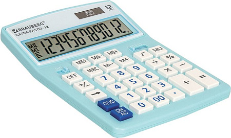 Бухгалтерский калькулятор BRAUBERG Extra Pastel-12-LB 250486 (голубой)