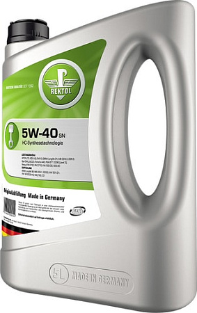 Моторное масло Rektol 5W-40 SN 5л