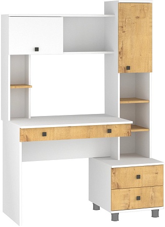 Стол Премиум Персона-10 (белый текстурный/дуб бунратти)