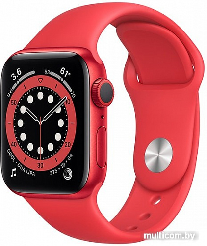 Умные часы Apple Watch Series 6 40 мм (алюминий красный/красный спортивный)