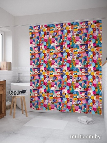 Шторка-занавеска для ванны JoyArty Детское Рождество sc_37120