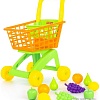 Тележка игрушечная Полесье №7 с набором продуктов 61911 (оранжевый/салатовый)