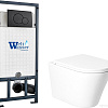 Унитаз подвесной Saniteco KW-9005W в комплекте с инсталляцией + Marberg 507 RD MT-BL + Marberg 507