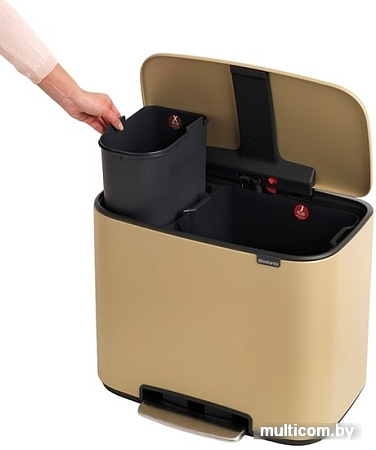 Brabantia Bo Pedal Bin 11л + 23л (минерально-золотой)