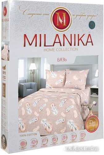 Постельное белье Миланика Перья 2сп (бязь)