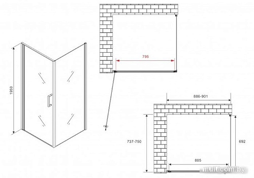 Душевой уголок Abber Sonnenstrand AG04090-S75