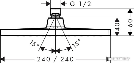 Верхний душ Hansgrohe Crometta E 240 1jet [26726000]