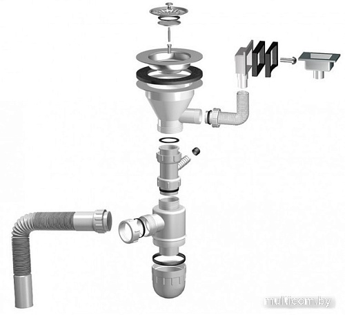 Кухонная мойка Ukinox Гранд GRP800.500-GT8K 2L (с сифоном)