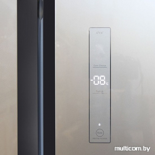 Четырёхдверный холодильник Ginzzu NFK-510 Gold glass