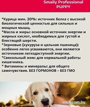 Сухой корм для собак Smaily Puppy для щенков всех пород 10 кг