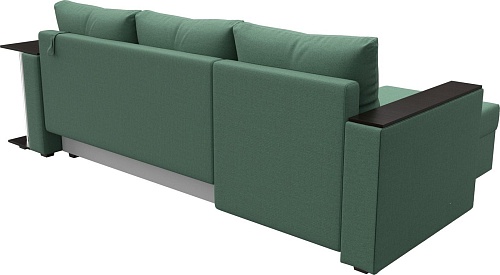 Угловой диван Лига диванов Атланта со столом левый 121166L (рогожка амур зеленый)