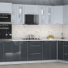 Готовая кухня Интерлиния Мила Пластик 1.68x3.4 PR (туманный глянец/антрацит/бискайская сосна)