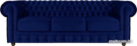 Диван Brioli Честер Классик трехместный (микровелюр, В69 синий)