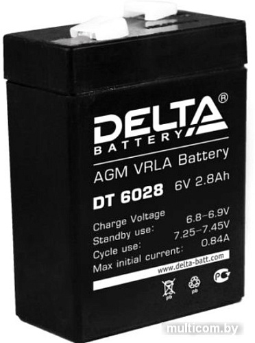 Аккумулятор для ИБП Delta DT 6028 (6В/2.8 А·ч)