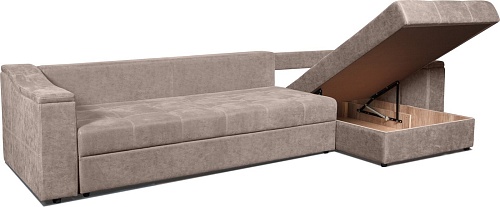 Угловой диван Анмикс Бергамо (бежевый велюр)