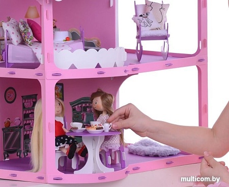 Krasatoys Загородный дом Анжелика с мебелью 000255 (розовый/сиреневый)
