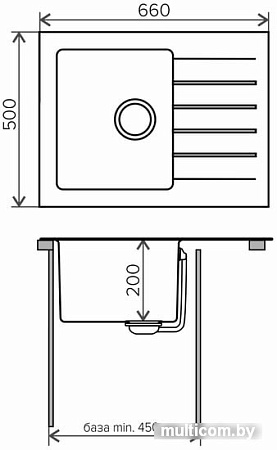 Кухонная мойка Tolero TTS-660 (серый 701)