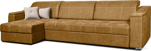 Угловой диван Анмикс Бергамо (золотой велюр)