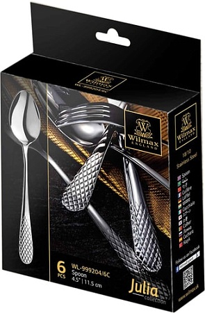 Набор кофейных ложек Wilmax Julia WL-999204/6C