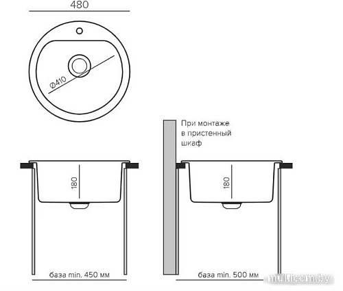Кухонная мойка Polygran Bond 480 (платина)