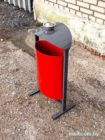 Уличная урна BZT DumH01 (красный, c пепельницей)