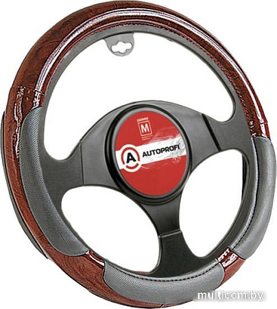 Оплетка на руль Autoprofi SP-5022 L.GY (M) (серый/коричневый)