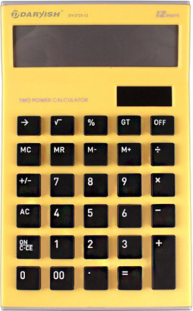 Бухгалтерский калькулятор Darvish DV-2725-12Y (желтый)