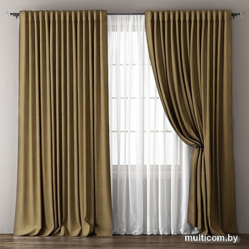 Комплект штор и гардин Pasionaria Омма 480x230 (3 шт, песочный)