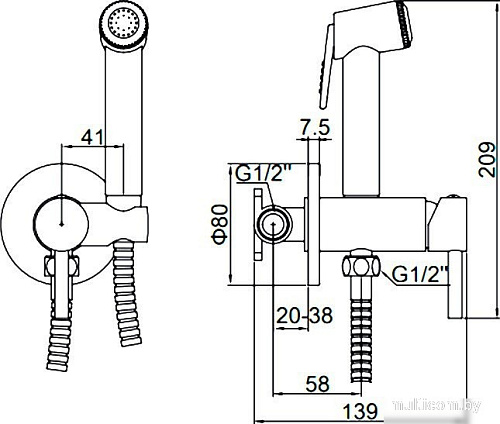 Гигиенический душ Ledeme L5398D-2