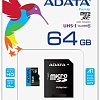 Карта памяти A-Data Premier AUSDX64GUICL10A1-RA1 microSDXC 64GB (с адаптером)