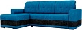 Угловой диван Mebelico Честер 61106 (левый, велюр, голубой/черный)