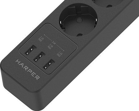 Сетевой фильтр Harper UCH-360 (черный)