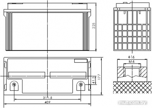 Аккумулятор для ИБП Powerman CA121000/UPS (12В/100 А&middot;ч)