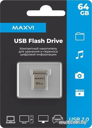 USB Flash Maxvi MM 64GB (серебристый)