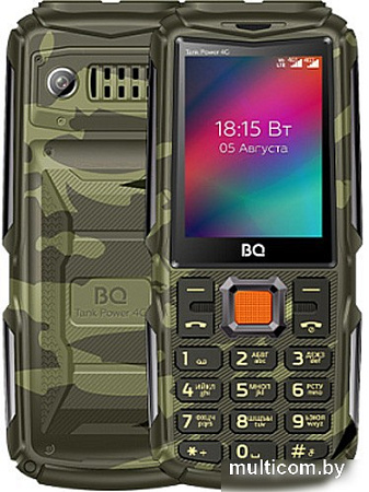 Кнопочный телефон BQ BQ-2410L Tank Power 4G (зеленый камуфляж)