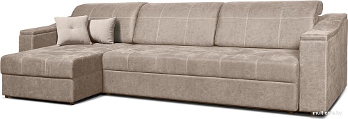 Угловой диван Анмикс Бергамо (бежевый велюр)