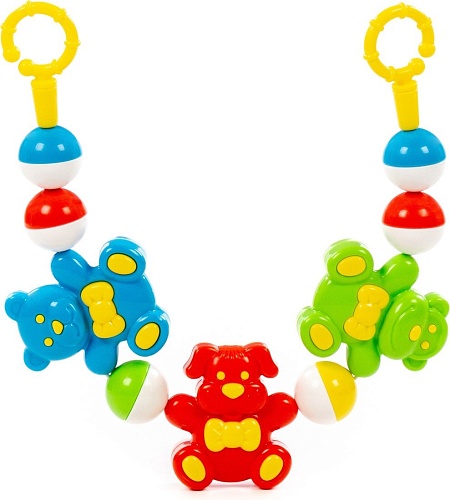 Погремушка Полесье Забавные зверята 24460 (зеленый/красный/голубой)